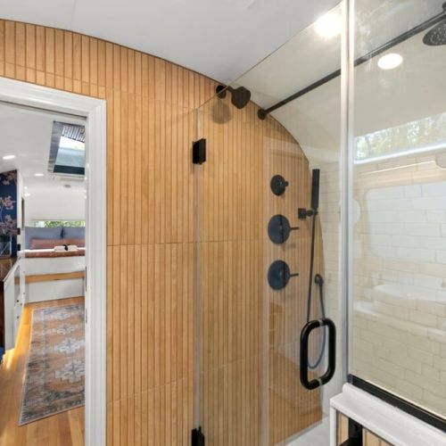 The biggest shower you have ever seen in an airstream.